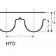 Ремень полиуретановый зубчатый открытый HTD 5M 5 HP