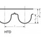 Ремень полиуретановый зубчатый открытый HTD 14M 100 HP